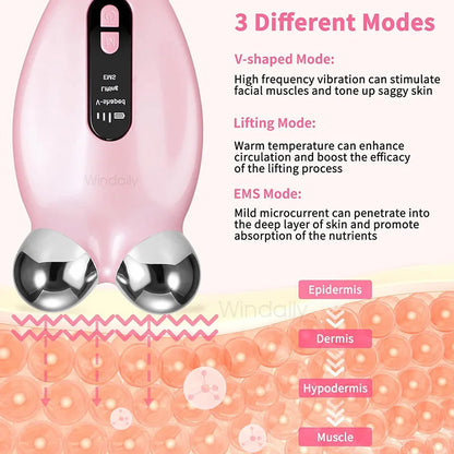 EMS Facial Massager Roller | Collagen-Boosting Skincare Tool