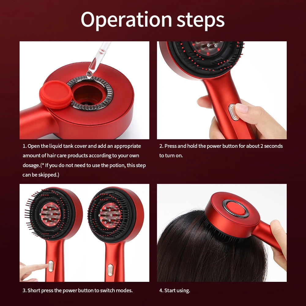 Red LED Therapy Scalp Massager