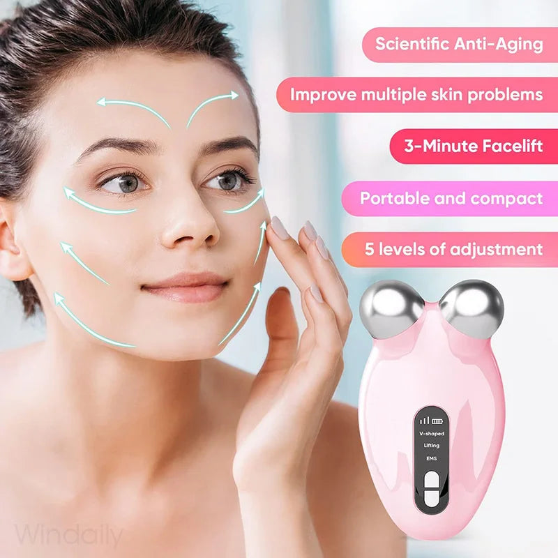 EMS Facial Massager Roller | Collagen-Boosting Skincare Tool